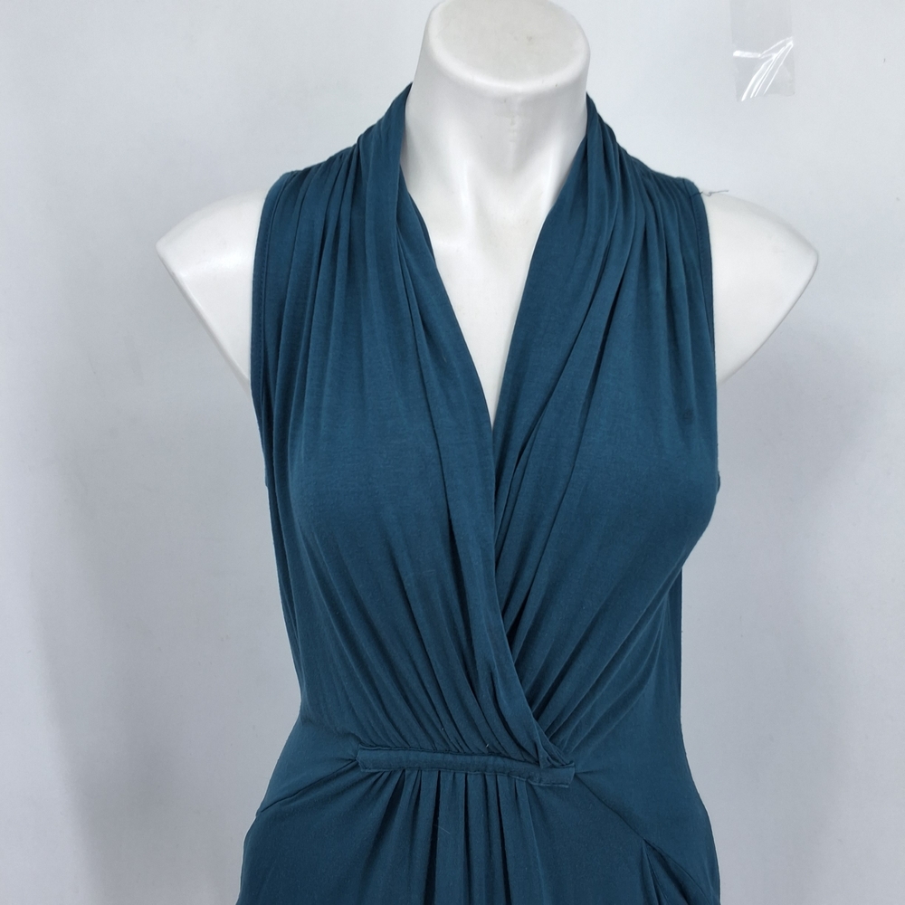 Costa Blanca Small Teal Draped Sleeveless Dress - Picture 2 of 6